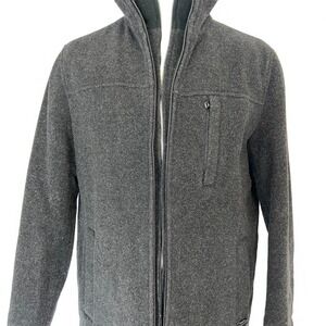 Calvin Klein Mens Wool Blend Full double Zip‎ Jacket Coat - Gray